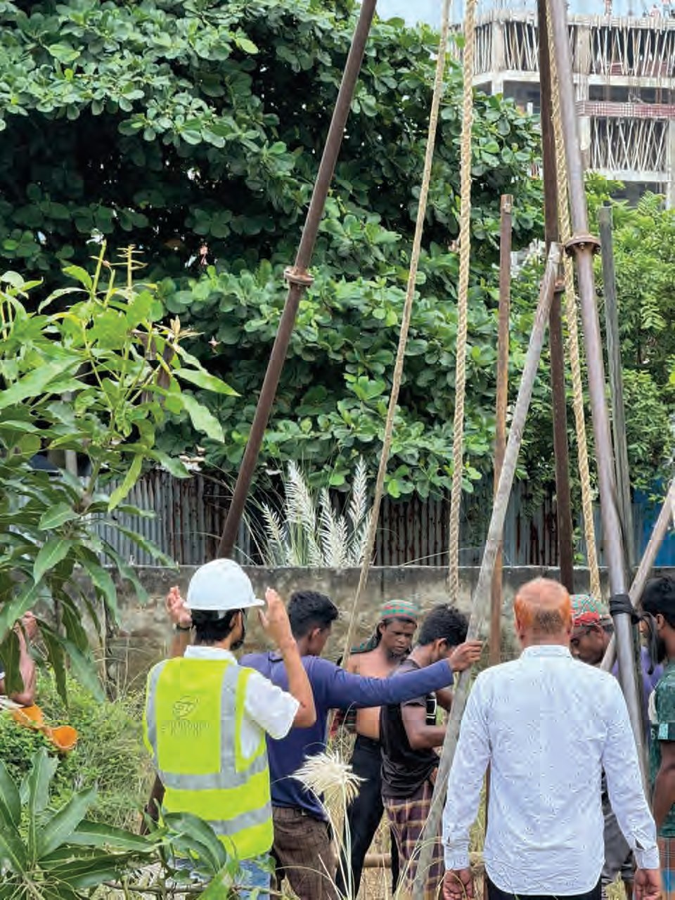 Soil testing at the project site