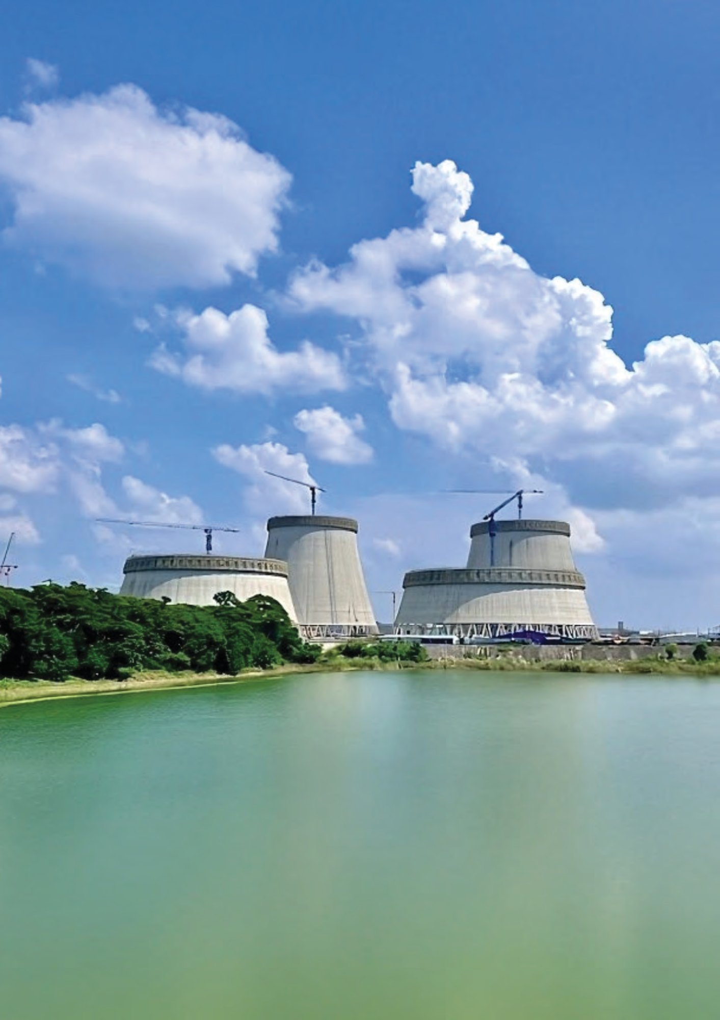 Reactor containment domes at the Rooppur Nuclear Power Plant.